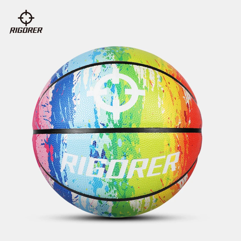 准者泼墨PU篮球室外水泥地耐磨防滑成人学生青少年室内专用蓝球