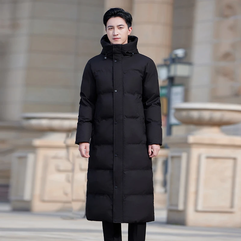 冬季男士过膝长款棉服防风保暖商务休闲连帽外套工作服销售2327A