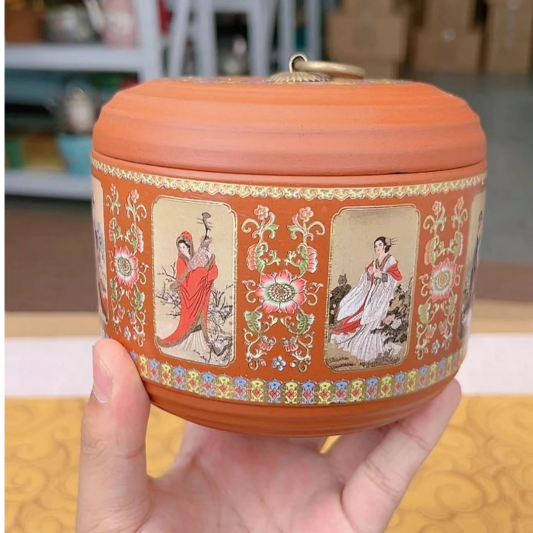 四大美人紫砂大茶叶罐