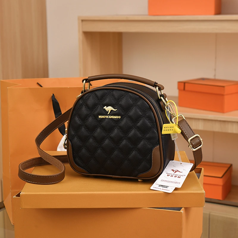 2023秋冬新款时尚百搭大胃王多层潮流时尚洋气菱格单肩斜挎手提包