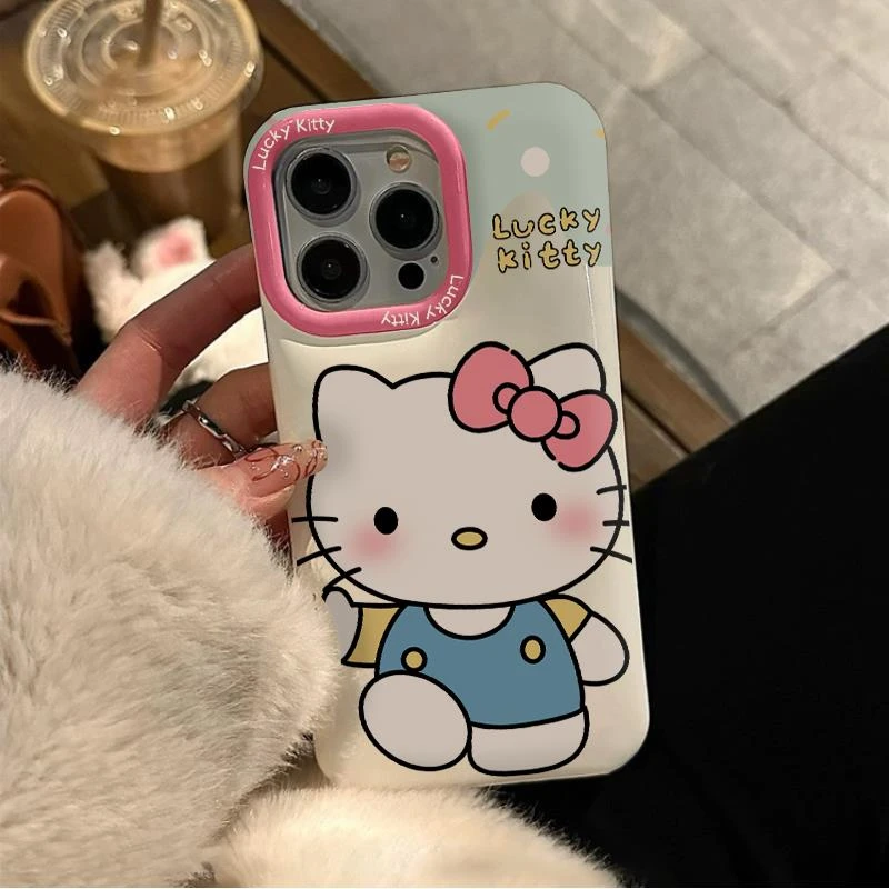 新品打招呼凯蒂面包壳适用苹果15手机壳iphone13/14promax防摔12