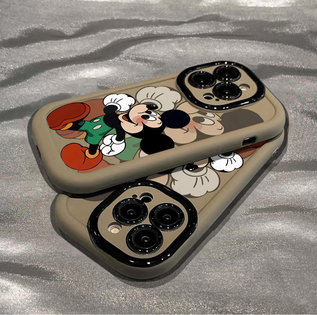 绿衣米奇适用小米oppovivo华为趣味苹果15Promax防摔手机壳泡芙壳