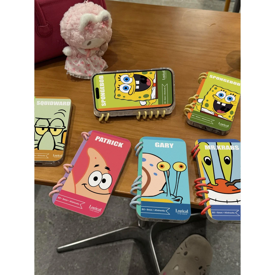 爆款书本大脸派大星适用iPhone16/15海绵宝宝14/13/12/11手机壳