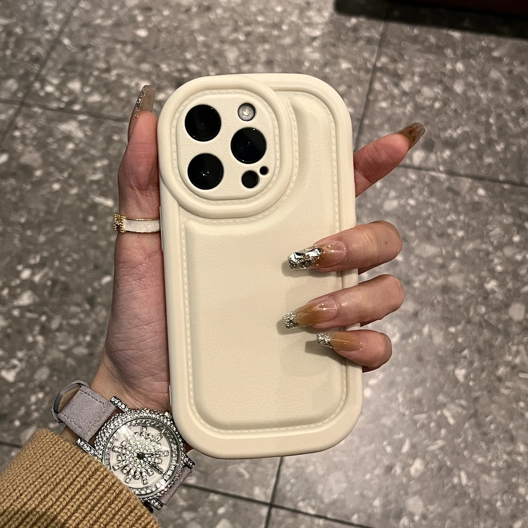 高级简约白适用苹果11/12防摔手机壳iphone15promax肤感13/14pro