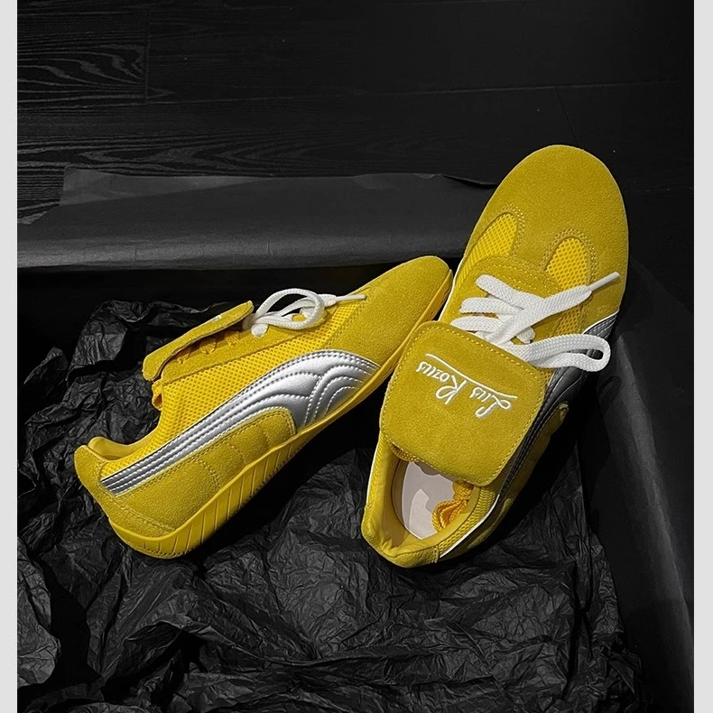 可拆卸翻盖德训鞋女2025年新款透气网面阿甘鞋休闲百搭平底运动鞋