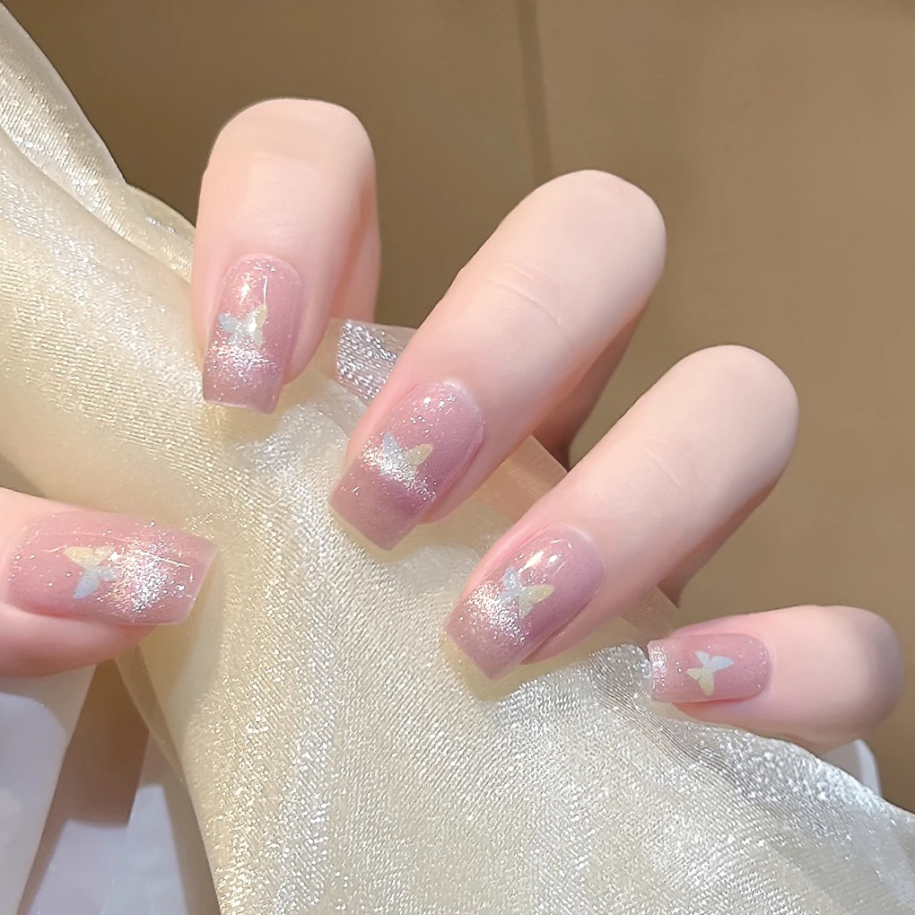 【ES881】20指半固化凝胶uv半烤美甲贴照灯穿戴
