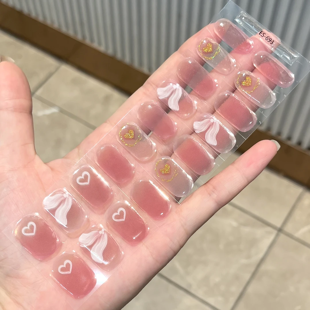 【ES693】半固化凝胶uv半烤美甲贴指甲贴片照灯变硬穿戴甲穿戴式ins