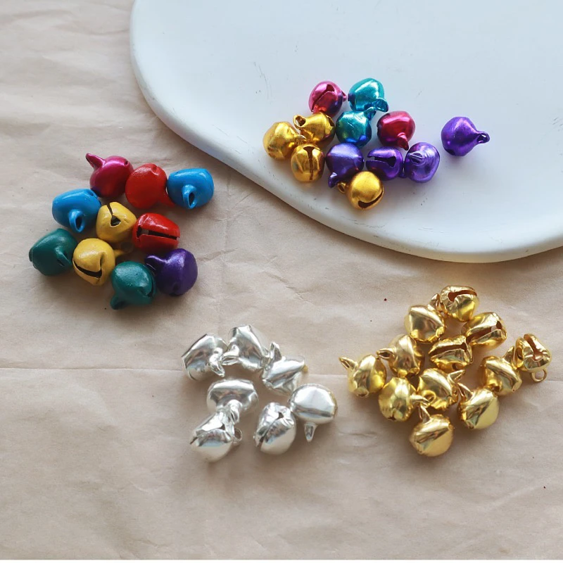 铁铃铛宠物逗猫棒配件diy手链彩色铝扁嘴铃铛