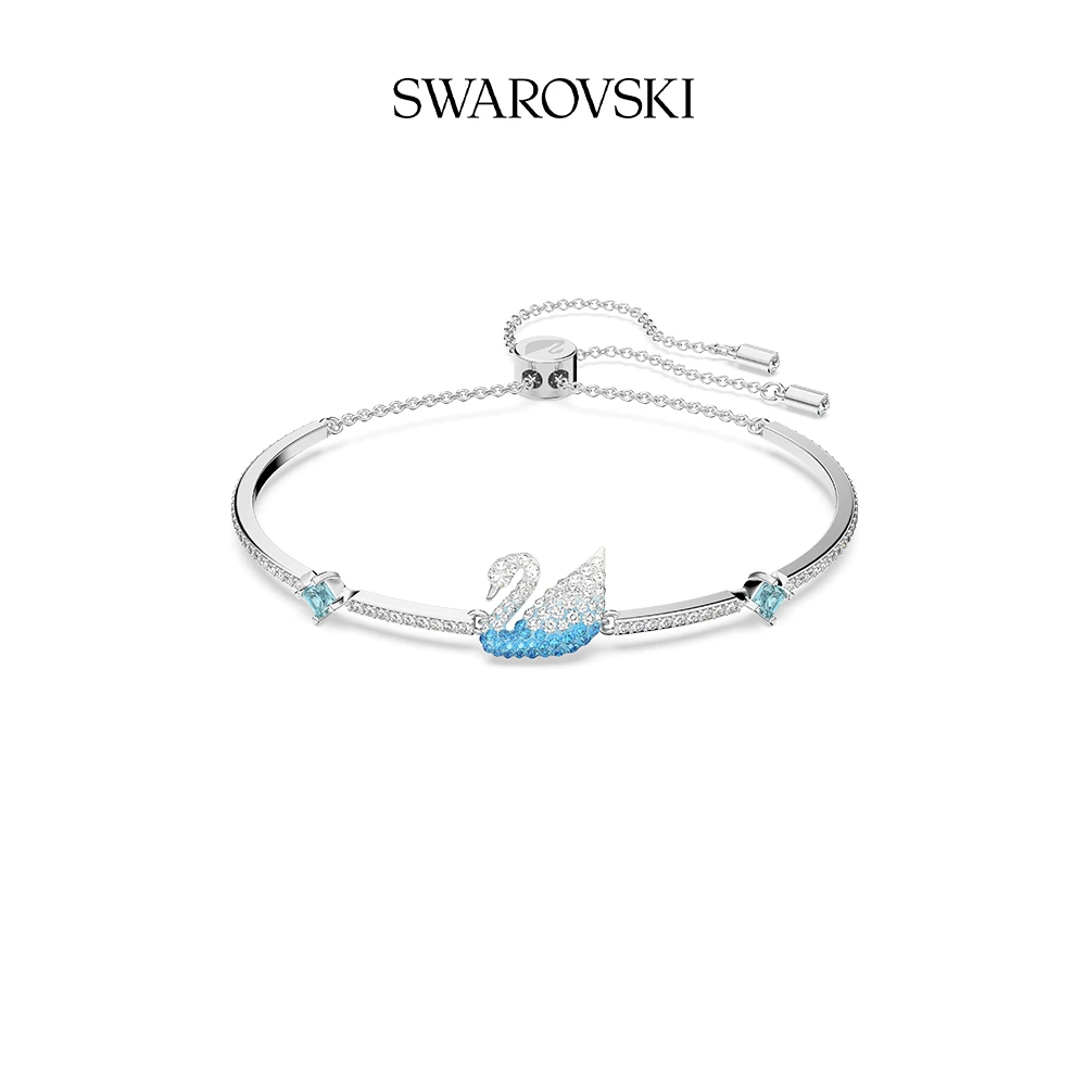 Swarovski/施华洛世奇 合金仿水晶手镯 蓝色天鹅手镯时尚百搭