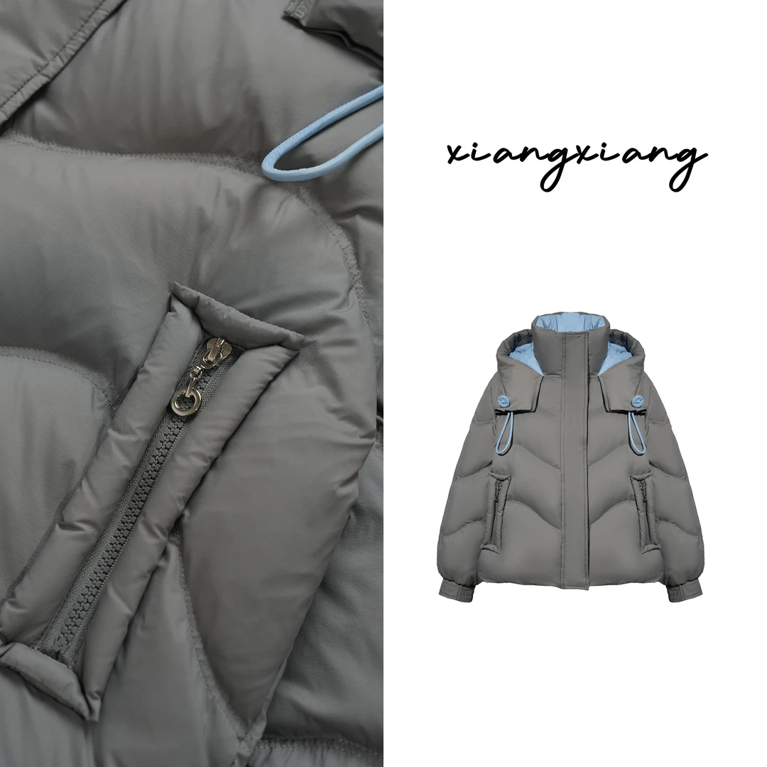 【香香专属】8067短款羽绒服2季新品立领连帽90白鸭绒外套