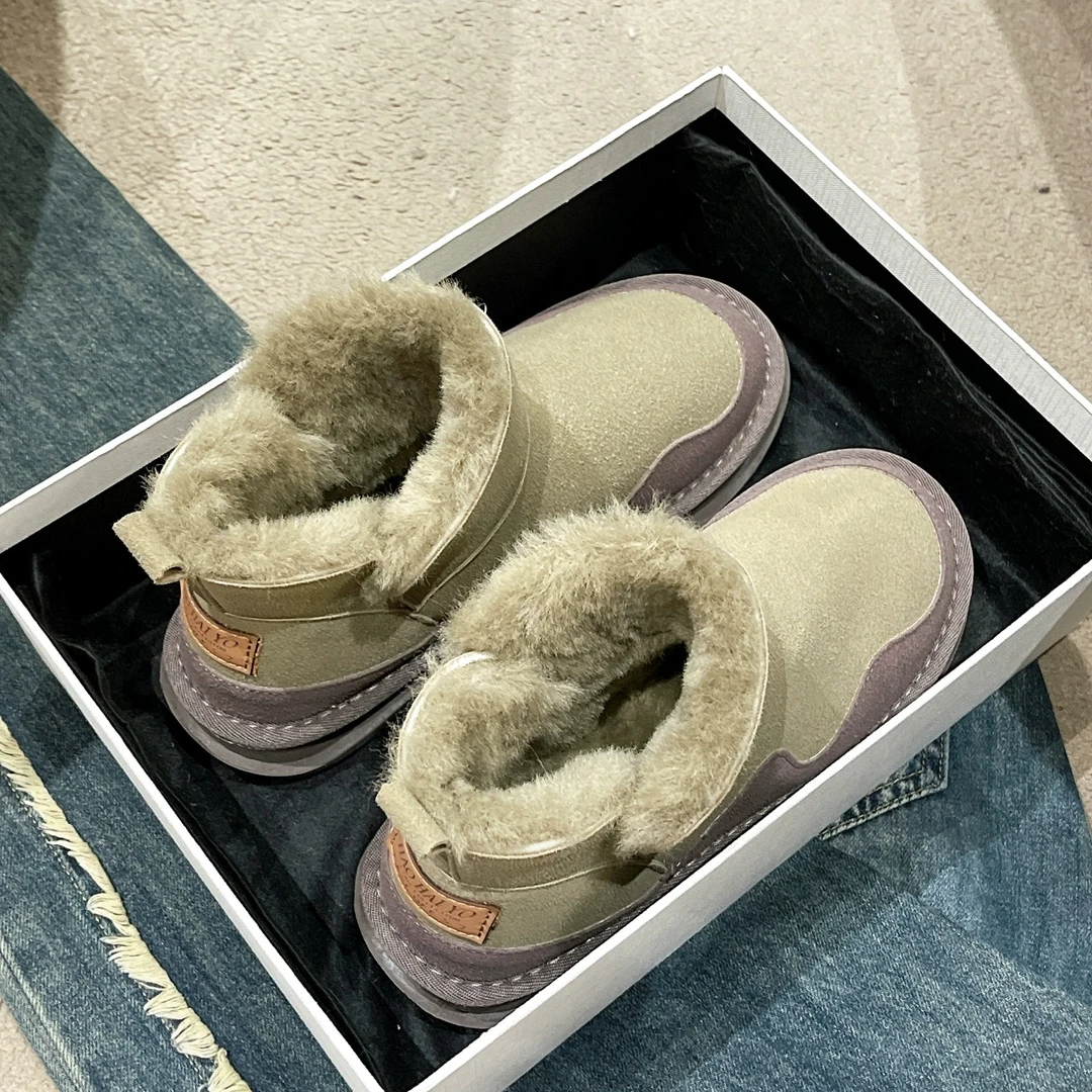 冬季雪地靴女2023新款加绒加厚保暖抗寒一脚蹬棉鞋外穿爆款面包鞋