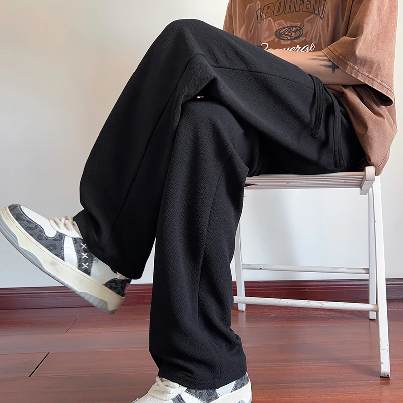 纪珀汀休闲裤男2024秋季垂感宽松百搭潮流直筒阔腿长裤子K31303