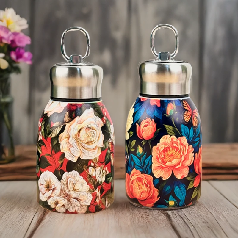 【范范的礼物】新款大花水杯便携创意316内胆高颜值保温保冰水杯