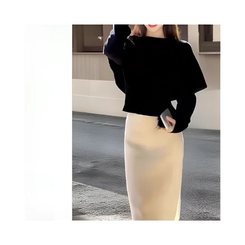 【极简主义】秋冬新款网红穿搭女法式高级感修身气质斗篷毛衣上衣