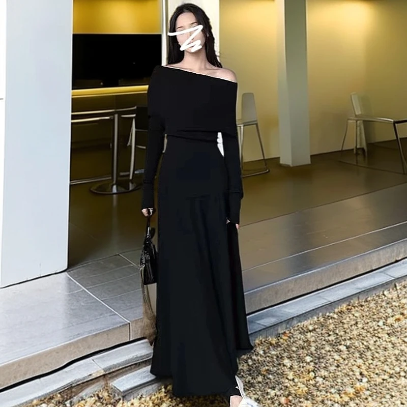 【心动信号】三穿一字领毛衣上衣大A摆半裙针织套装秋冬