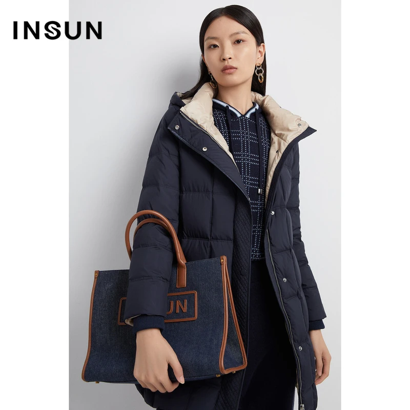 INSUN恩裳专选冬季防钻绒科技修身羽绒服