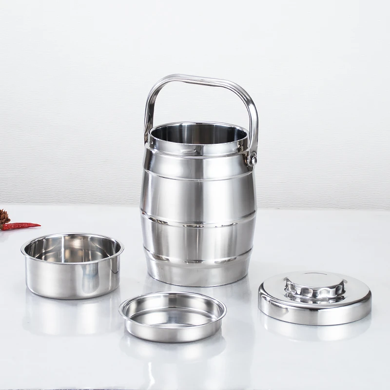 不锈钢食品级保温饭盒加高便携式上班族学生党保温提锅便当盒