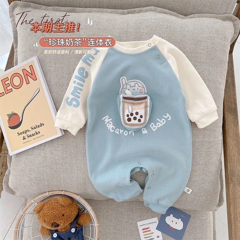 宝宝衣服春秋季外出服婴儿洋气长袖连体衣新生儿秋装薄款外穿哈衣