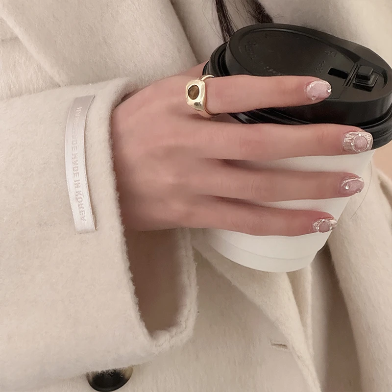 铜合金戒指 LDLC轻奢高级时尚个性食指戒冷淡风百搭情侣开口指环