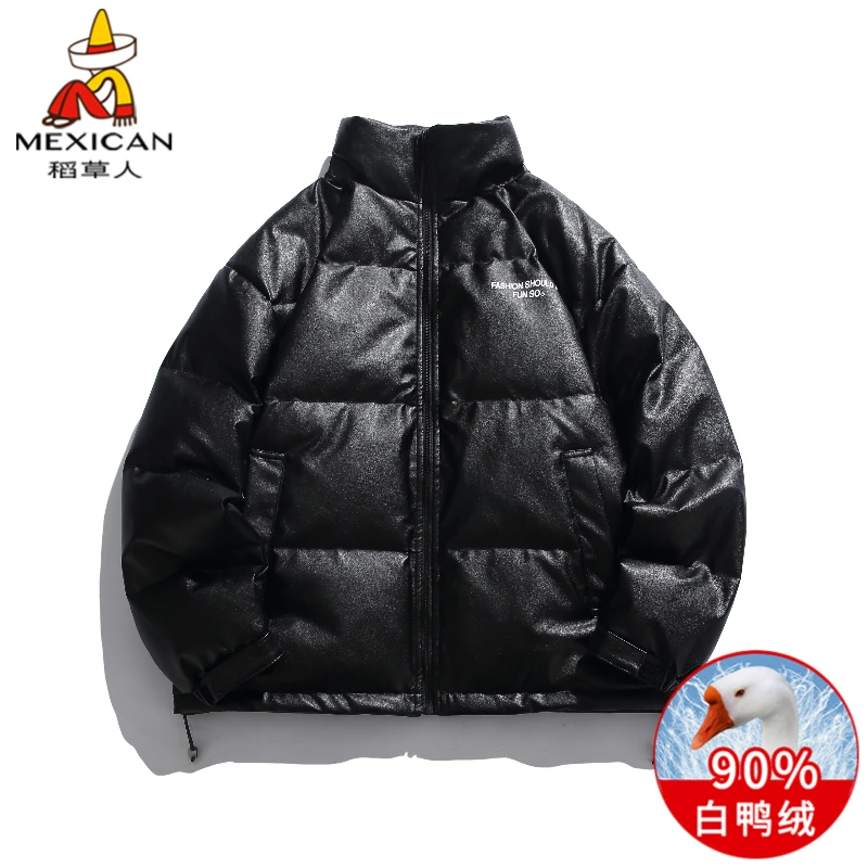 稻草人2025新款皮羽绒服男冬季免洗加厚保暖潮牌爆款高端外套冬装