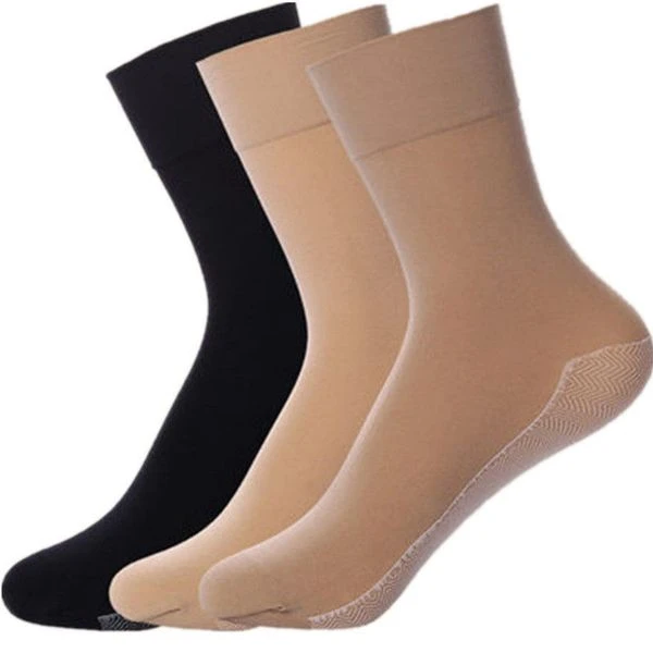 加厚·薄款二代天鹅绒棉底防滑短丝袜女棉底防臭丝袜不勾丝钢丝