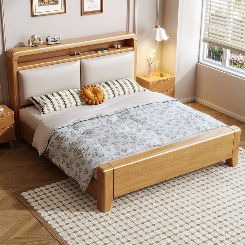 实木床全实木双人主卧1.8米双人床家具主卧室工厂直销1.5米单人床