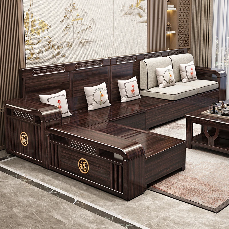 家用工厂轻奢新中式新款新具龙江客厅新中式实木客厅改造秋季焕新