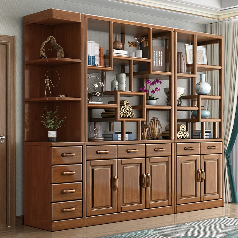 储物双面屏风客厅轻奢门厅实木家具中式柜子网红款镂空卧室屏风柜