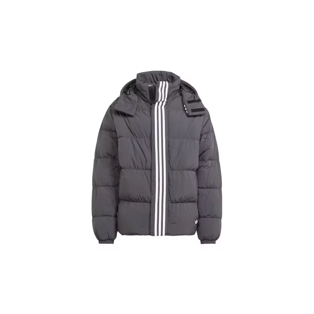 adidas/阿迪达斯阿迪达斯三叶草连帽冬季羽绒服防寒黑色HZ0688
