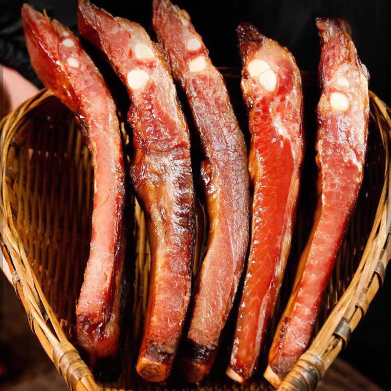 【5斤腊排骨】农村柴火烟熏腊前排肉多 断骨真空包装