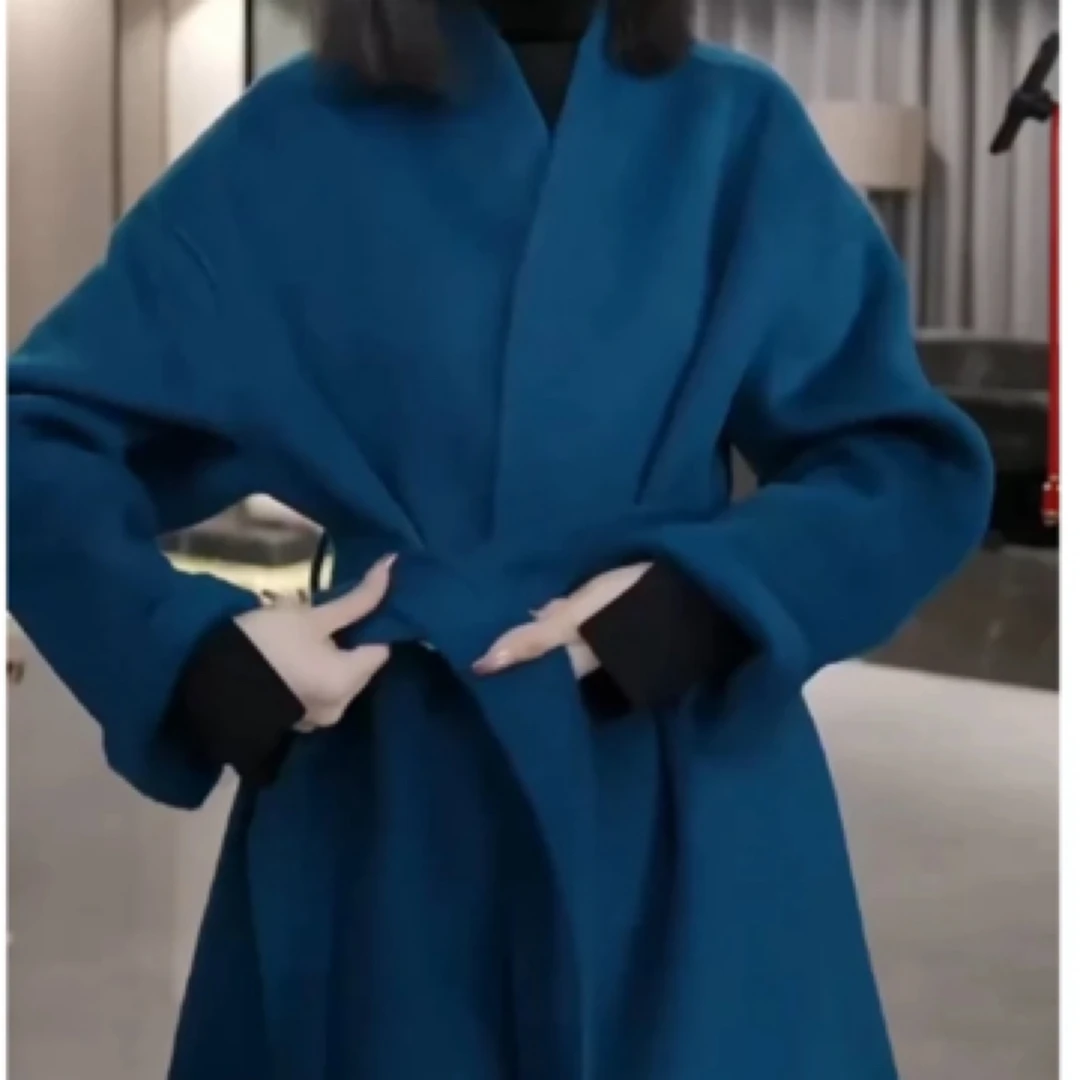 新款时尚气质百搭洋气系带外套女装b