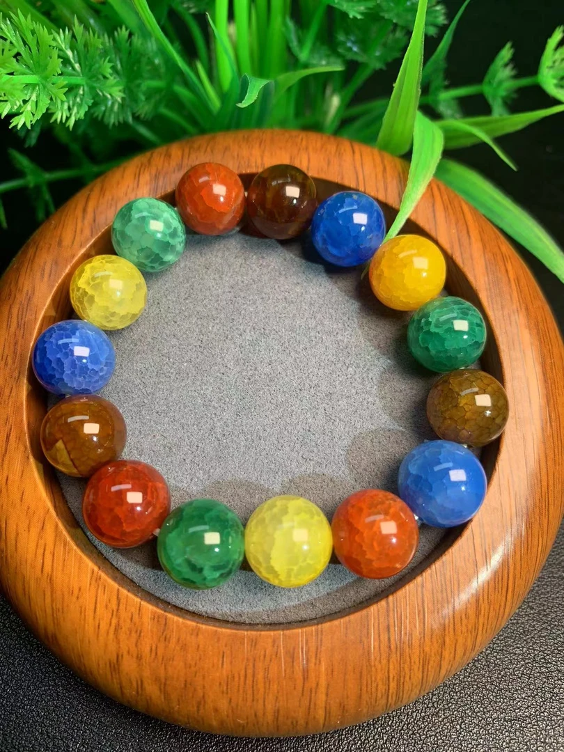 A5047七彩龙麟凤血玛瑙手串-多样性发货-卡12左右