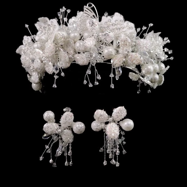 6560莎莎彩妆婚嫁饰品新款新娘婚纱礼服皇冠白色唯美时尚精美大气