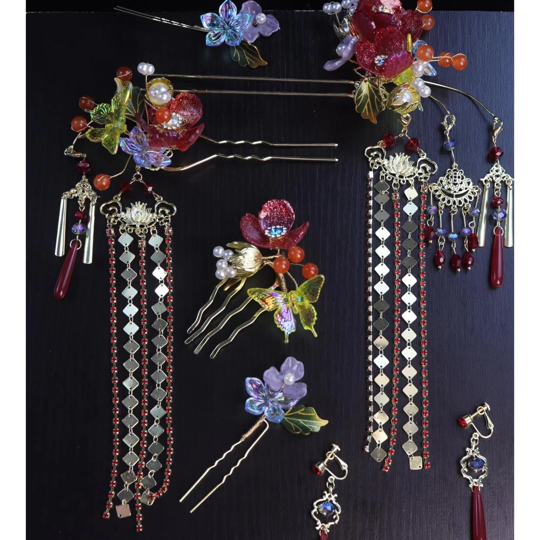 8752新娘红色复古婚礼大气简约国风新娘头饰