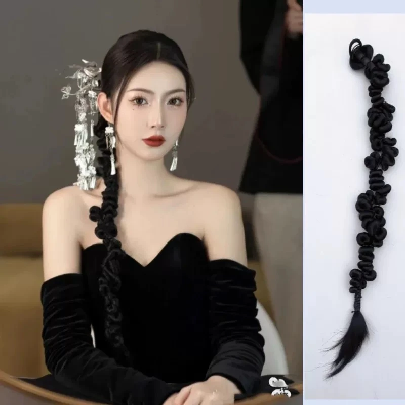 假发004马尾自然时尚麻花扭扭辫子网红款走秀摄影辣妹嘻哈新中式