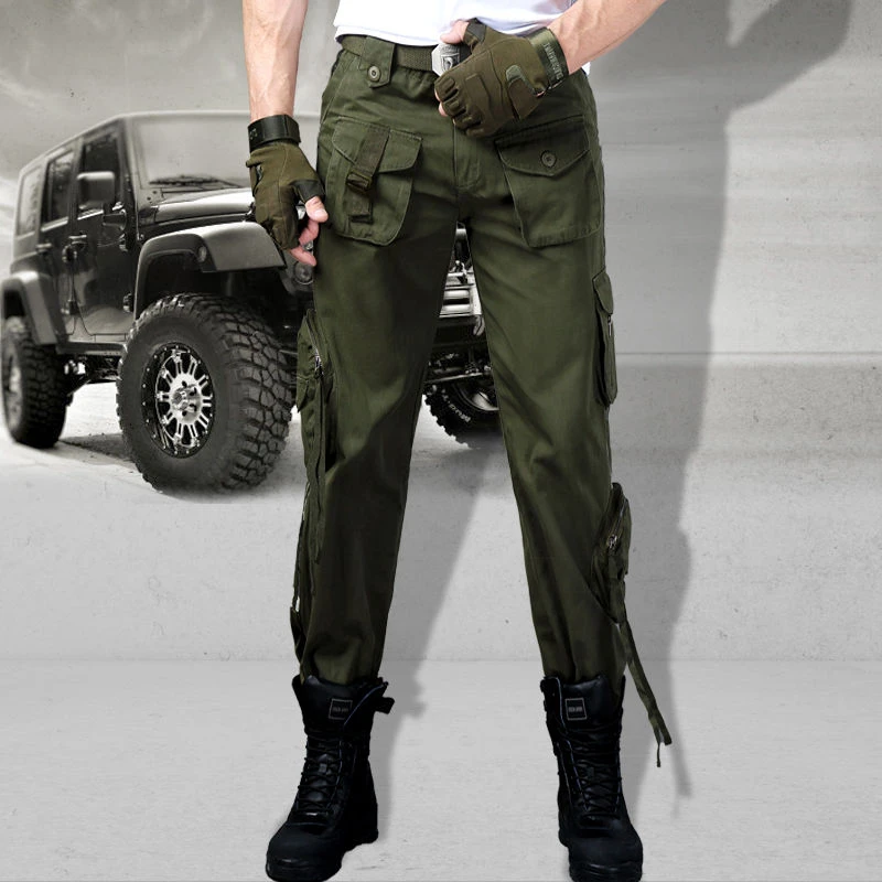 【518百货】春夏季军绿户外战术修身显瘦多口袋工装裤男女同款