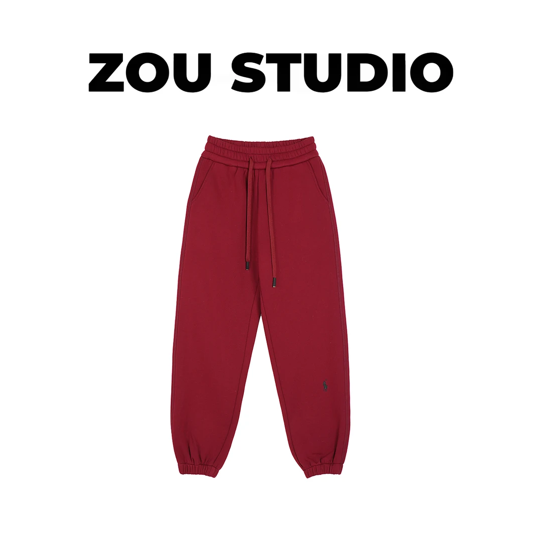 ZOU STUDIO {VXVS}拉夫加绒卫裤 冬款百搭显瘦加绒款束脚卫裤7029