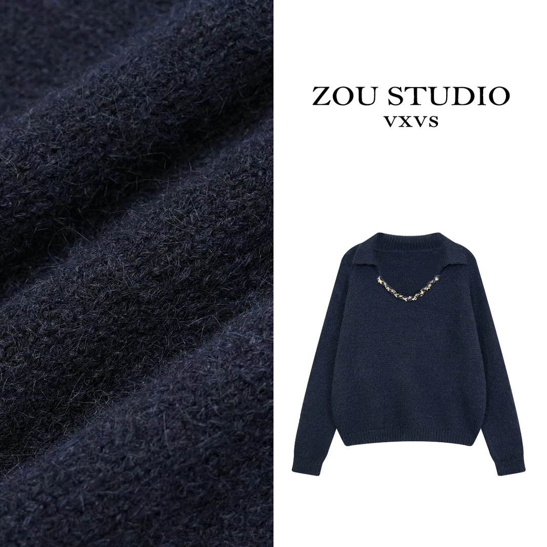 ZOU STUDIO {VXVS}  北海道恋人  新款设计感百搭毛衣4496