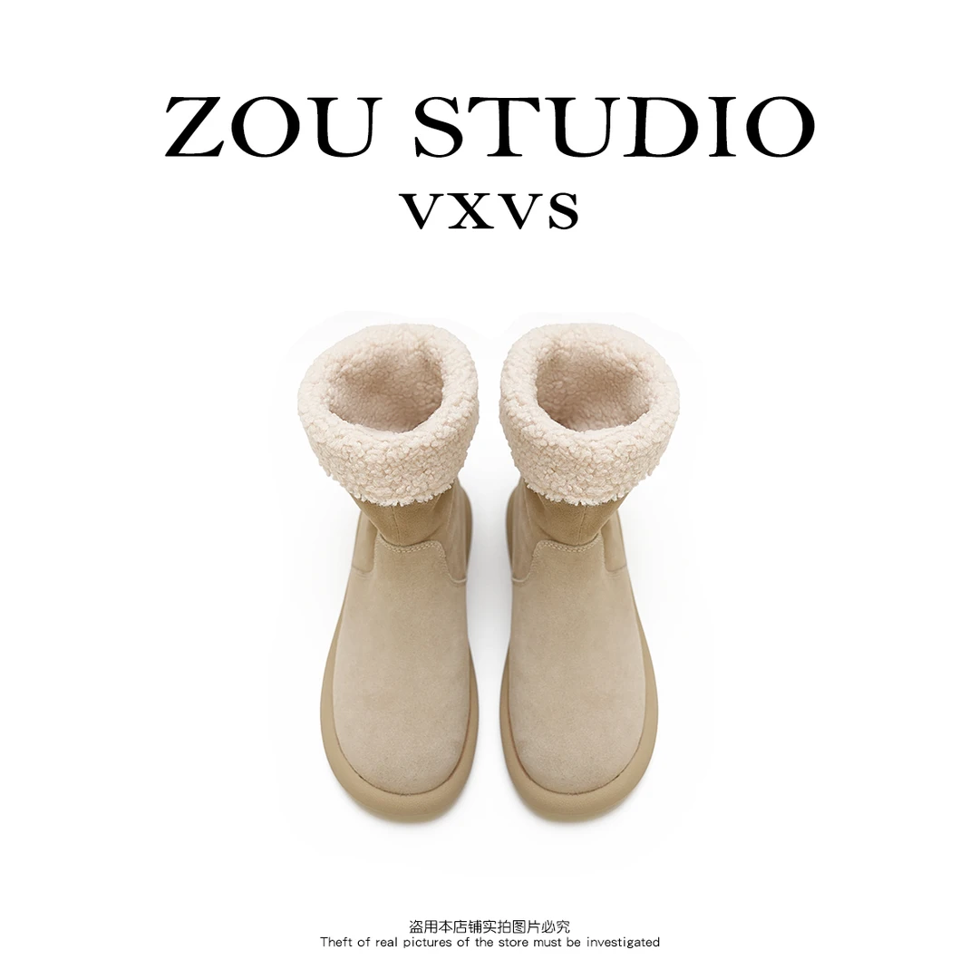 ZOU STUDIO {VXVS} 悉尼  秋冬复古磨毛防滑靴子N67