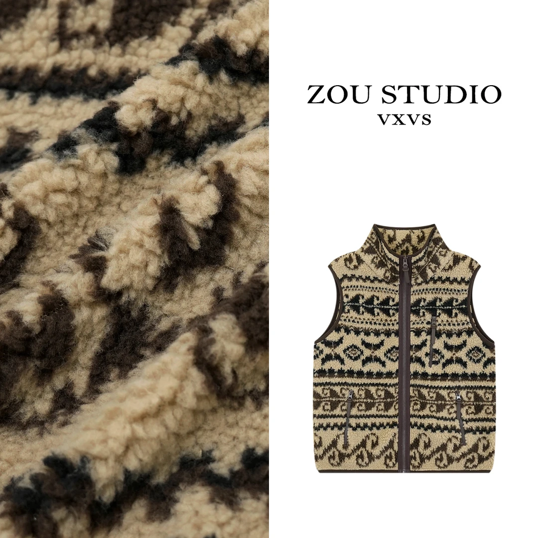 ZOU STUDIO {VXVS}  费尔岛马甲 新款时尚百搭图案无袖马甲1179-1