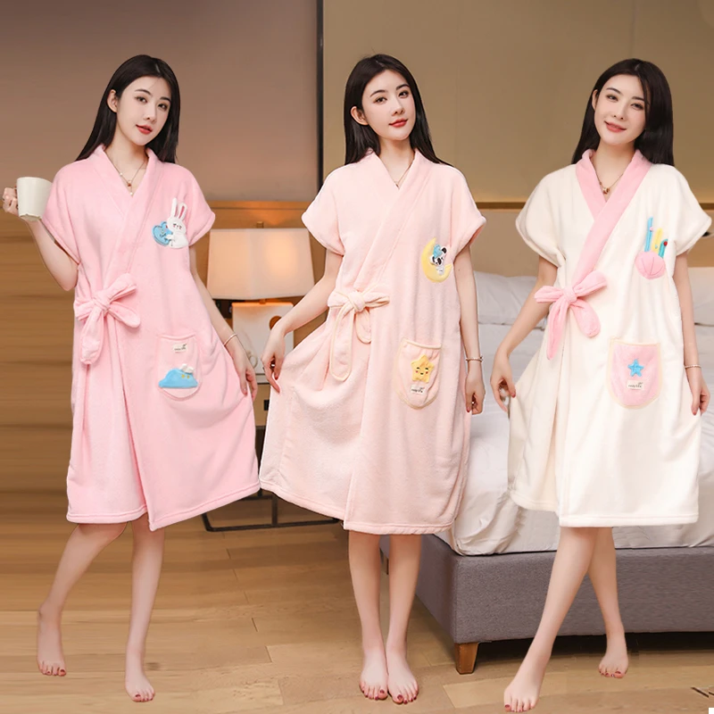成人浴袍式浴巾女款可穿可裹洗澡浴裙爆款2024浴衣超强吸水速干