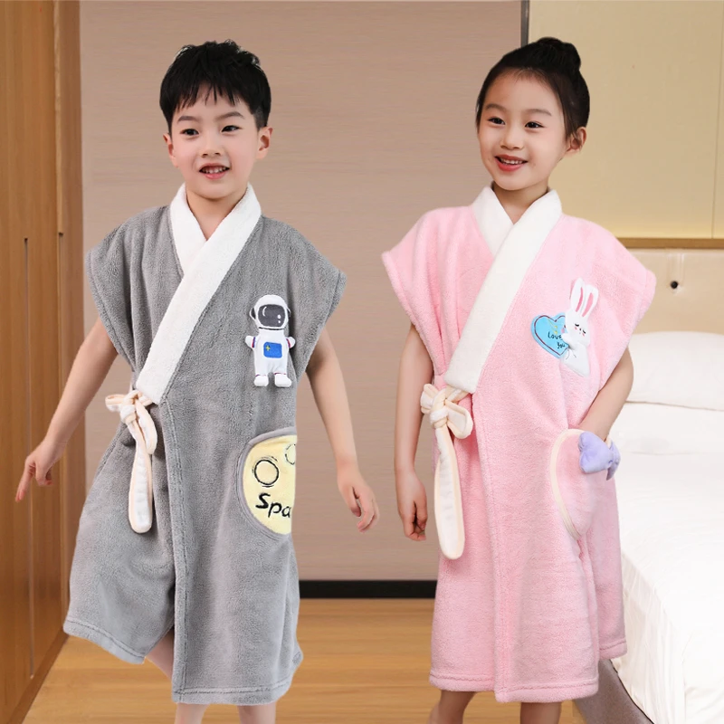 小孩浴巾可穿可裹儿童洗澡浴袍3-12岁专用夏季洗完澡穿的浴衣吸水