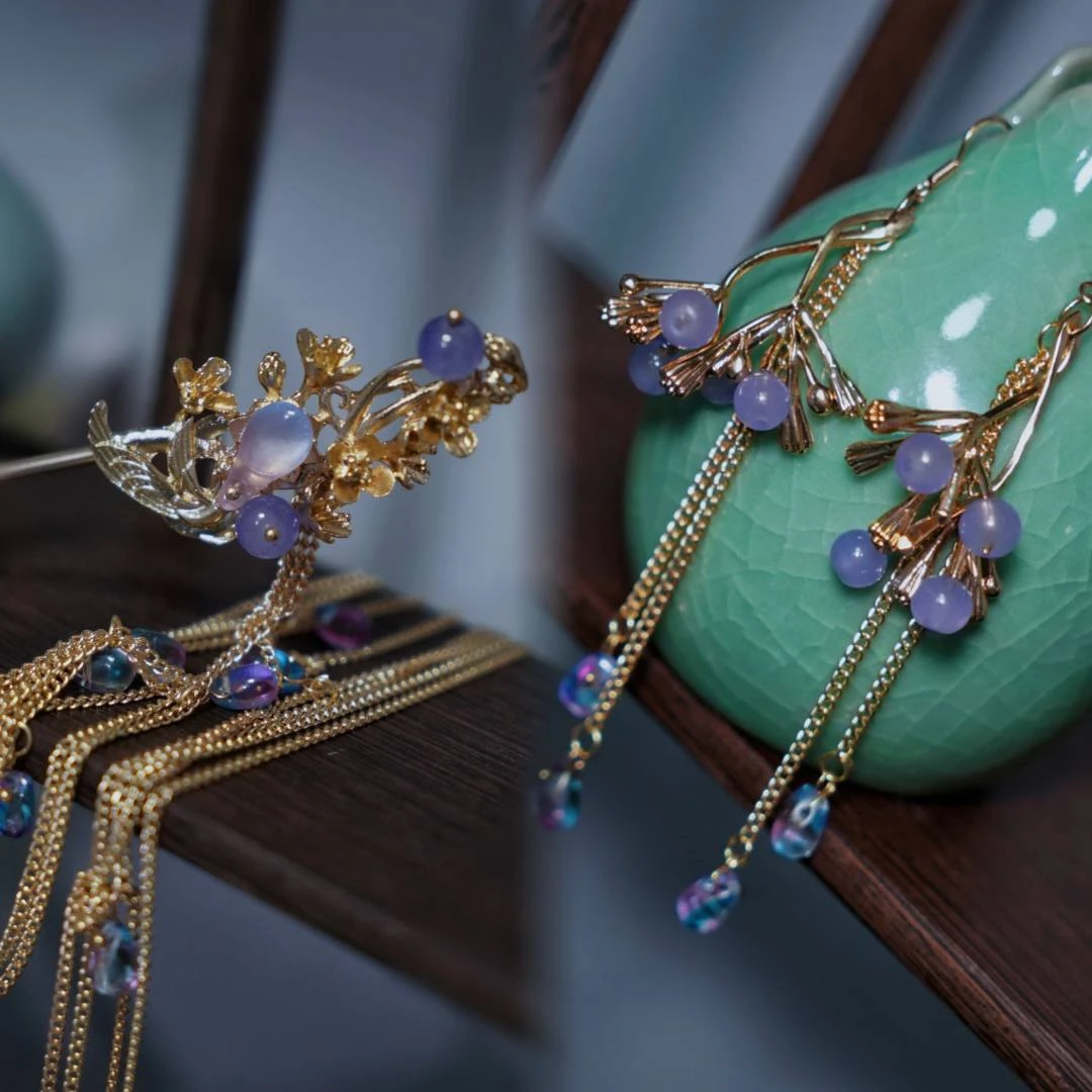 花溪凌烟阁翩然 古风汉服配饰九尾妖狐小狐狸流苏发簪发饰头饰