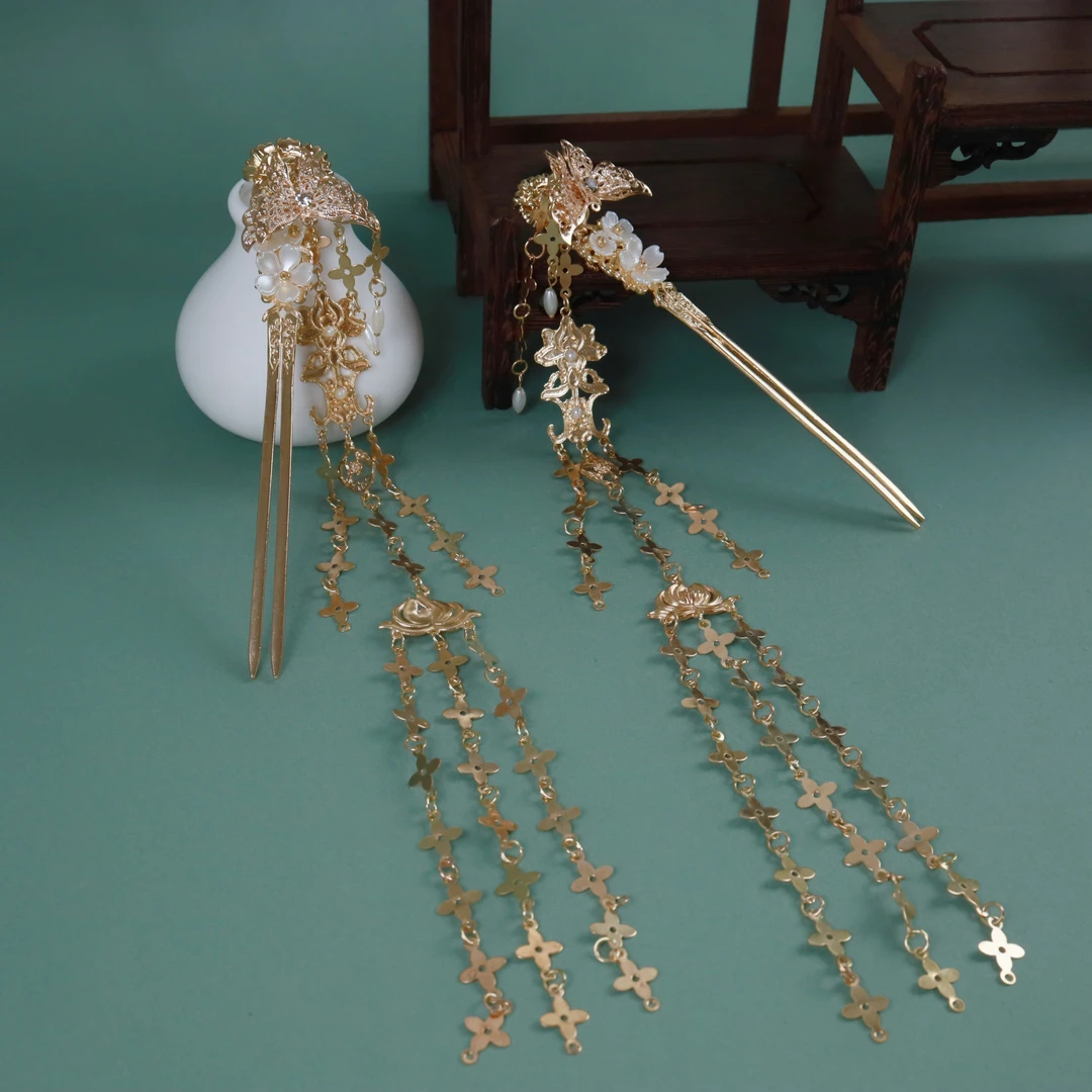 飞花令发簪手工国古风汉服头饰发饰新中式旗袍流苏仙女簪子