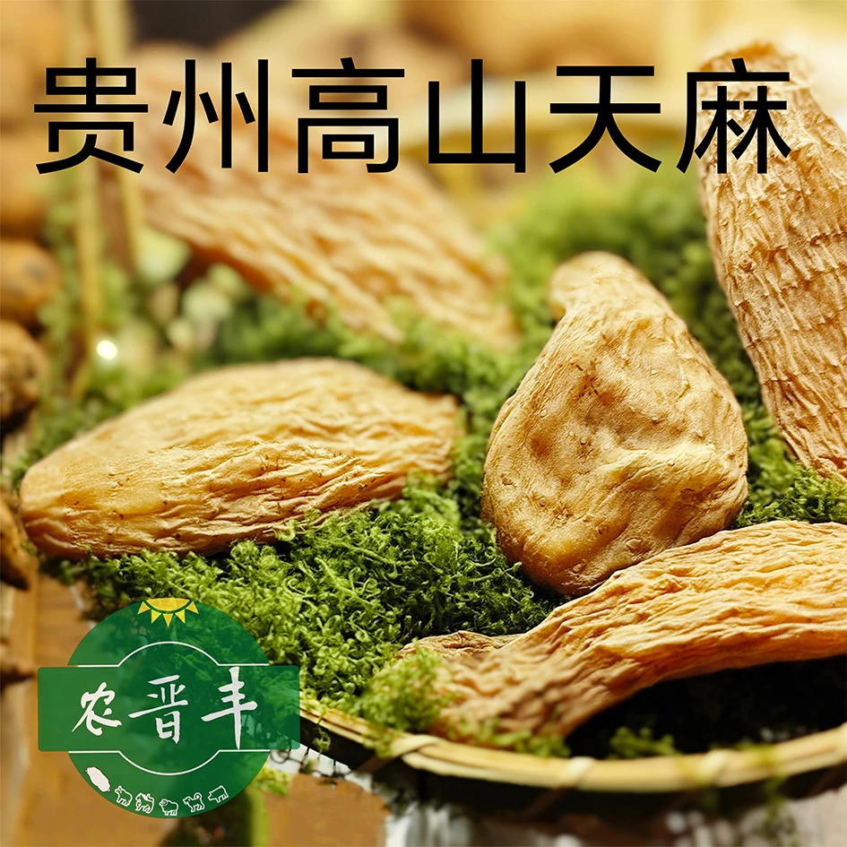 干天麻贵州高山中药材林下自然生长生态种植小果天麻干货晋丰农业