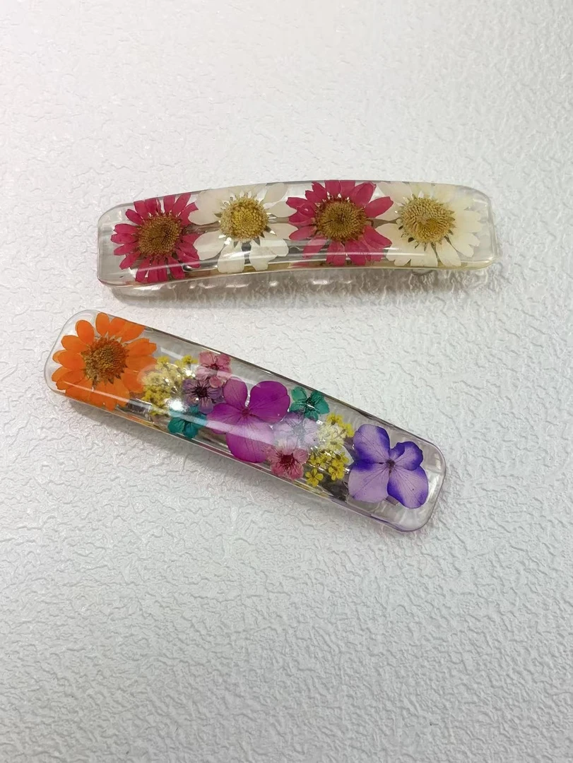 东大门高级感 干花朵弧形弹簧夹A135