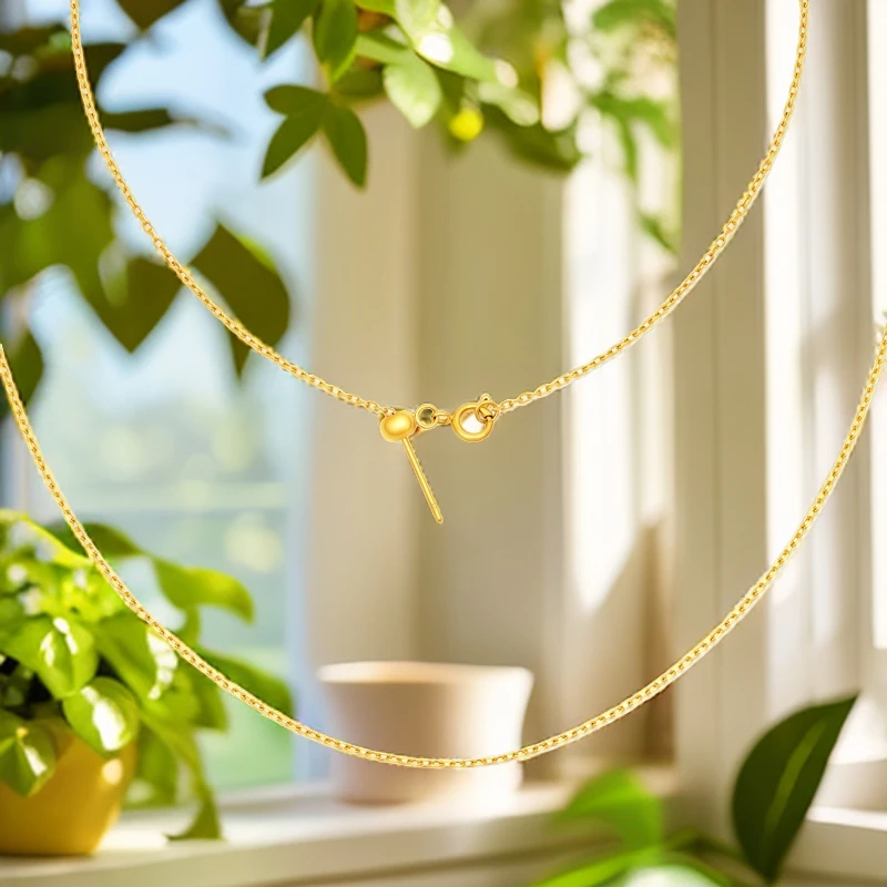 925银银制品 广祥福银链子——时尚百搭简约金色万能链长链极简气