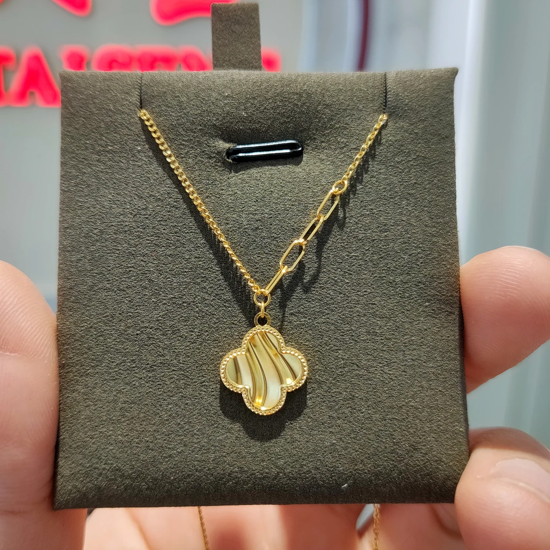 Chow Tai Seng/周大生足金999流金岁月四叶草套链轻奢实心小众礼