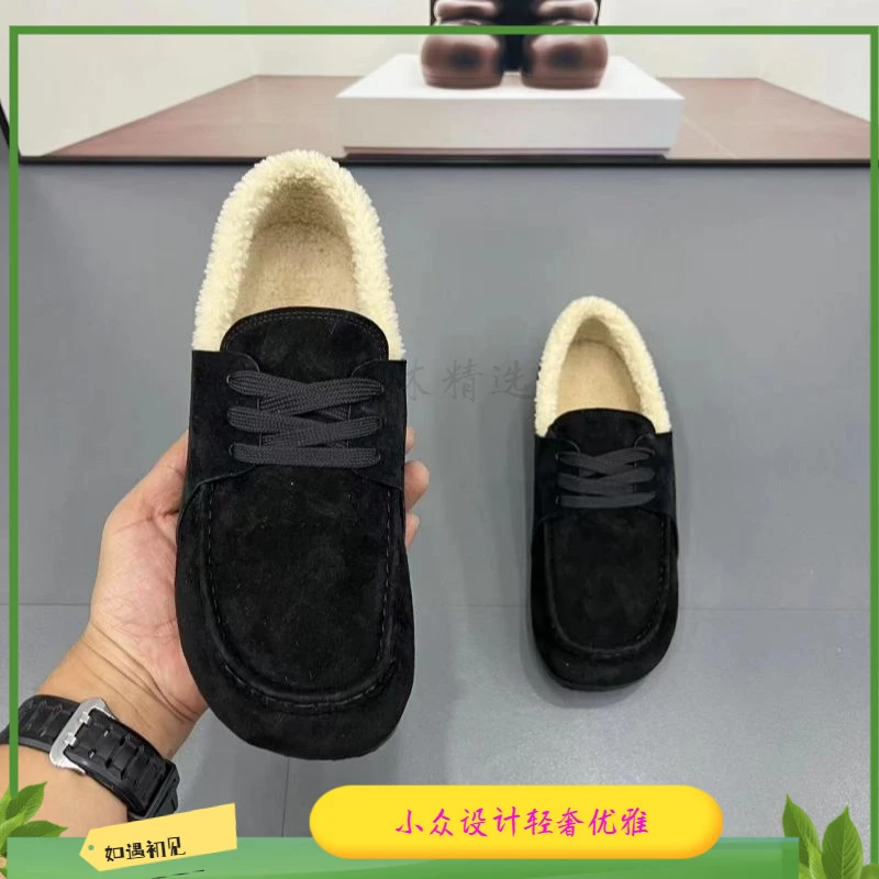 sbygj男鞋一脚蹬豆豆鞋2024新版时尚百搭软底加绒保暖开车休闲鞋