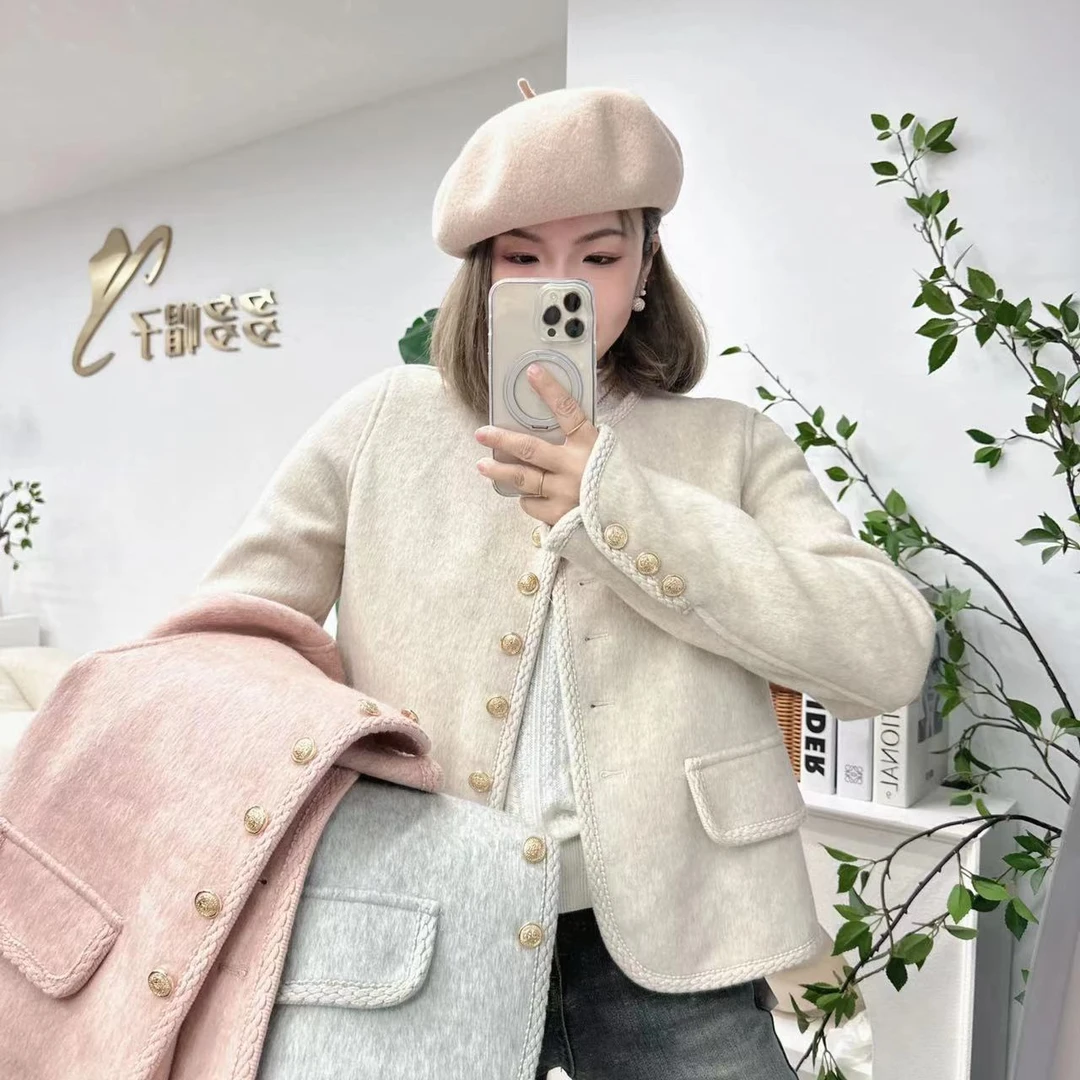 【多姐自卖】羊驼绒小香风外套！23665欧货~秋季高级感气质百搭上衣